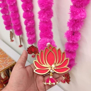 Indian Artificial Marigold Flower <b>with</b> MDF Lotus <b>Garlands</b> for Diwali Home Decoration Wedding Backdrops <b>Garlands</b> Wall Hanging - Product Image 3