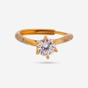 Rose Gold Plated 92.5 Silver Fashionable <b>Finger</b> <b>Ring</b> Inlay Claw Technology Trendy Signet & Opening <b>Ring</b> for Engagement 188522 - Product Image 4