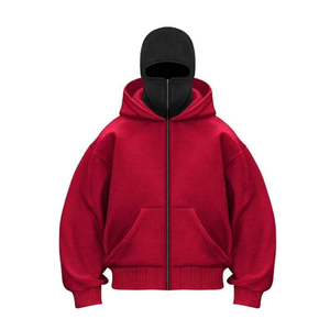 Sweat-shirt à capuche zippé en molleton de coton double couche coupe-vent pour homme, style décontracté, avec logo personnalisé, idéal pour l'hiver - Product Image 3
