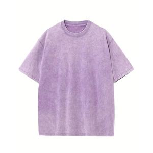 Camisetas Extra Grandes de Algodón de Color Sólido para Hombre, Nueva Llegada, Hechas a Medida, Lavado Ácido, Transpirables, de Secado Rápido y Ecológicas - Product Image 1