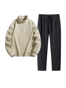 Conjunto de 2 Piezas de Sudadera y Pantalones Unisex, Talla Grande, Casual, Moderno, con Capucha, Cálido para Invierno, Manga Larga, Felpa, Traje Deportivo - Product Image 2