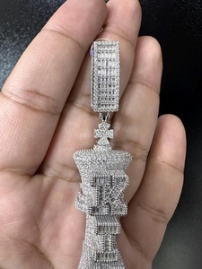 จี้เงินแท้ 925 รูปกางเขน สไตล์ฮิปฮอป ประดับเพชรโมอิสซาไนต์ ดีไซน์แฟชั่นสตรีทสุดเท่  จี้ห้อยคอแบบสั่งทำพิเศษ - Product Image 2