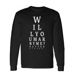 Maglietta a maniche lunghe per idee di proposta di matrimonio 'Vuoi sposarmi?' Per Eventi Promozionali - Product Image 2