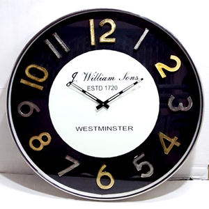 Horloge murale en acier inoxydable métal design moderne italie article cadeau décoratif forme circulaire coutil silencieux 20x3x20 pouces - Product Image 4