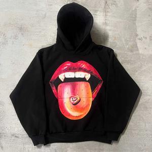 100% algodón peso pesado francés Terry logotipo personalizado Dtg estampado diamantes de imitación de gran tamaño Sudadera con capucha de alta calidad - Product Image 5