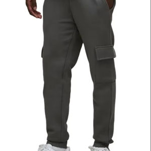Pantalon droit en molleton à taille élastique respirant décontracté pour homme, service OEM - Product Image 1