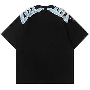 T-shirts pour hommes T-shirt délavé à l'acide 100% coton surdimensionné grande taille graphique T-shirts pour hommes Logo imprimé T-shirt vintage pour hommes en stock - Product Image 4