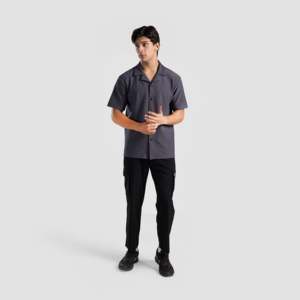 Camisas Casuales con Botones para Hombre GAI Essential, 100% Algodón Popelina, Transpirables, Cuello Cubano, Estilo Occidental, Talla 6XL Disponible en Gris - Product Image 4