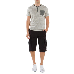 Men's Solid Plain Dyed Breathable Eco-Friendly Casual Cargo Shorts High Quality Elastic Waist Polyester/Cotton Customizable - Product Image 6