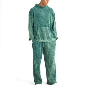 Conjunto Deportivo para Hombre, Lavado Ácido, 100% Algodón, Color Sólido, Grueso, Transpirable, Informal, para Exteriores, Temporada de Invierno 2026 - Product Image 1