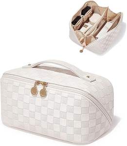 Neceser de cuero de primera calidad organizador de maquillaje de alta calidad, neceser portátil, elegante neceser de viaje para belleza - Product Image 1