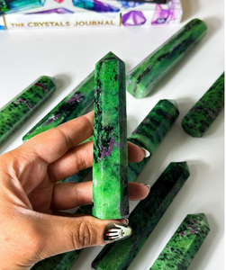 Vente en gros de pierre semi-précieuse de guérison naturelle Pointe de quartz Pierre de rubis Zoisite Obélisque poli Baguette de tour de cristal pour fengshui - Product Image 2