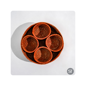 Panier rond tressé en jonc de mer avec bol pour le rangement de la cuisine décor à la maison panier naturel fait à la main en vrac en gros - Product Image 1