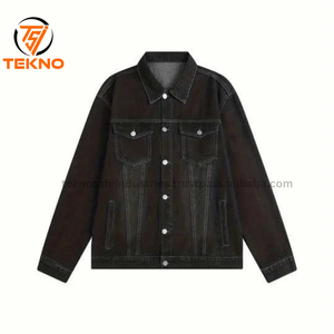 Chaqueta vaquera de calle alta para hombre, ropa informal Vintage, sarga de algodón para exteriores, Chaquetas vaqueras clásicas hechas a medida para la venta - Product Image 5