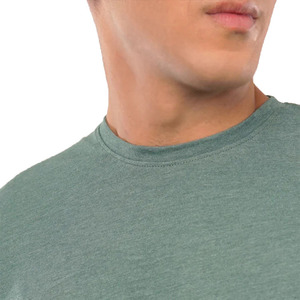 New Style Summer 100% Cotton Casual <b>Turtleneck</b> Solid for <b>Men</b> Short Sleeve Breathable Quick Dry Canvas Front Logo T-shirts - Product Image 5
