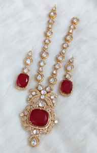 Conjunto de Collar de Latón con Piedras Polki y Doublet, Perfecto para Fiestas, Collar de Uso Diario con Hermosos Aretes, Calidad Premium - Product Image 3