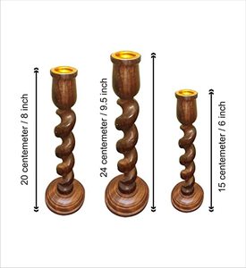 100% High Quality Wood Candle Stand Handmade Luxury Unique Eco-Friendly 2-Hole Steel <b>Tealight</b> <b>Holder</b> for Christmas Home Decor - Product Image 2