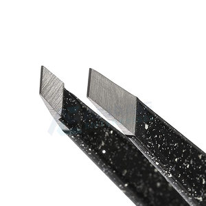 Recién llegado, pinzas para cejas inclinadas de acero inoxidable con etiqueta privada con peine, pinzas para cejas, herramienta - Product Image 2