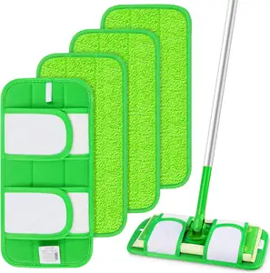 Mop Pads Refills Compatible with Swiffer Sweeper Reusable Thickened Washable Wood Floor Replacement Heads for Wet Dry Cleaning