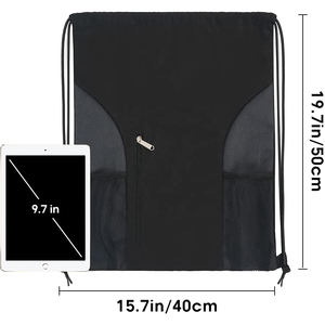 กระเป๋าเป้สะพายหลัง Drawstring กีฬายิมกระสอบแพ็คพร้อมกระเป๋าตาข่าย 2024 กระเป๋าสตริงสําหรับผู้หญิงผู้ชายเด็ก - Product Image 5