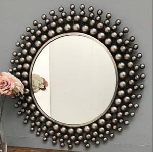 Miroir mural décoratif créatif de printemps Article cadeau parfait pour les fonctions de célébration Conception moderne de travail du métal Ajouter un intérieur royal - Product Image 4