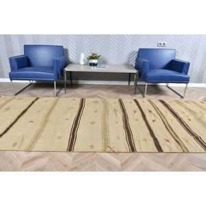 4.1x11.1 ft Vintage Turkish <b>Rug</b>, <b>Runner</b> <b>Rug</b>, Brown Kilim Camouflage <b>Rug</b> - Product Image 3