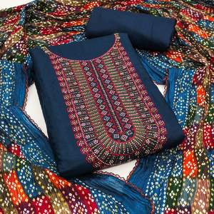 RN Exclusive Women's Silk Dress Material Suit Ethnic Style Hand-painted Pattern for Regular Use Four Seasons Non-Woven Other - Product Image 6