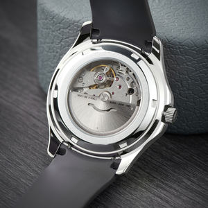 OBLVLO Luxury Trending Rose Gold Diamond Date Mechanical Automatic <strong>Watch</strong> <strong>for</strong> <strong>Men</strong> Silicone Strap Waterproof Eta Crystal FM-SL - Product Image 5