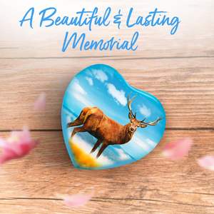 Urne de cerf pour souvenir de cendres-Coeur avec boîte et sac-Mini urne de souvenir de cerf-Petite urne de crémation pour les cendres-Honore votre - Product Image 4