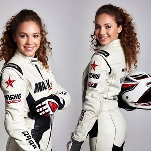 Unique <b>Teen</b> Girl Moto Leather <b>Suit</b>, Made to Fit, Custom Colors, Body specific Armor Placement, Logos, Embroidery & Patch Layout - Product Image 4