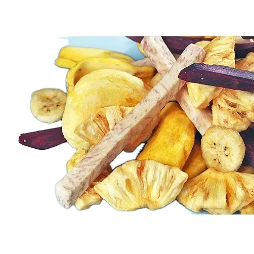 Sabor crujiente de frutas tropicales, mezcla de frutas secas dulces, a petición, embalaje, bolsa con cremallera de 500 gramos, a granel, WHATSAPP: 0084, 989, 322, 607