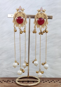 ต่างหูโมนาลิซ่า คัตติ้งสโตน คัชเมรี เหมาะสำหรับงานแต่งงาน งานเลี้ยง ดีไซน์สวยงาม คุณภาพพรีเมียม น้ำหนักเบา - Product Image 6