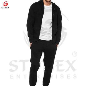 Nueva llegada al aire libre deporte gimnasio Fitness conjuntos chaqueta con capucha conjunto Hombre Ropa Deportiva chándal cremallera completa chándal para hombres - Product Image 1