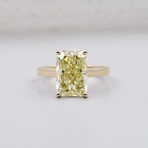 IGI Certified Radiant Cut Fancy Yellow <b>Diamond</b> <b>Ring</b> Engagement 4 Prong Solitaire <b>Ring</b> - Product Image 1
