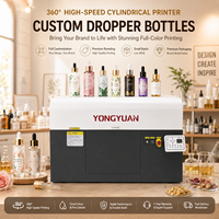 Impresora UV Cilíndrica de Alta Velocidad para Botellas con Gotero, Máquina de Impresión Rotativa de 360 Grados, Impresión Completa CMYK con Barniz Blanco