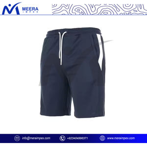 Pantalones cortos de malla azul lisos personalizados de alta calidad para hombres, pantalones cortos de gimnasio de secado rápido para hombres con cintura con cordón para hombres - Product Image 3