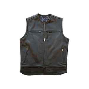 Meilleur gilet en cuir de haute qualité coupe-vent et chaud chauffé élégant Design Unique gilet sans manches 100% véritable gilet en cuir pour hommes - Product Image 5