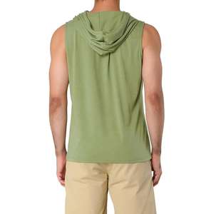 Débardeurs à capuche pour hommes les plus vendus, en coton, pour la musculation, sans manches, teint en vert, pour usage décontracté - Product Image 4