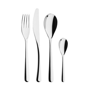 ชุดช้อนส้อมหรูหรา สีเงินด้าน สแตนเลส ด้ามไม้ ใช้ซ้ำได้ ใช้แล้วทิ้งได้ ดีไซน์สำหรับงานแต่งงาน ของชำร่วย แบบมีกระจก - Product Image 1