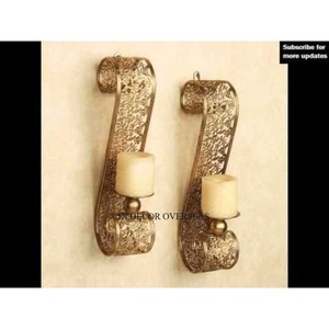 Fantaisie Unique Designer Haute Qualité Plaqué Or Qualité Supérieure Métal Et Verre Clair Fait Bougeoir Décor À La Maison Appliques Murales - Product Image 4