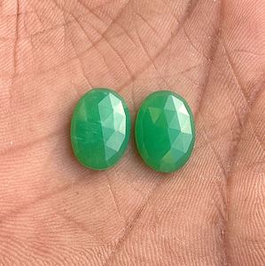 Piedras de Crisoprasa Natural, Corte Ovalado en Forma de Rosa, Color Verde, Tamaños 5x7mm/10x14mm para Fabricación de Joyería, Venta al por Mayor - Product Image 5