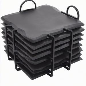 Hot Quality Marble Style Ceramic Drink <b>Coasters</b> Hexagonal Absorbent <b>Coaster</b> Metal Holder <b>Cork</b> Base Tabletop Protection Mats Pads - Product Image 6