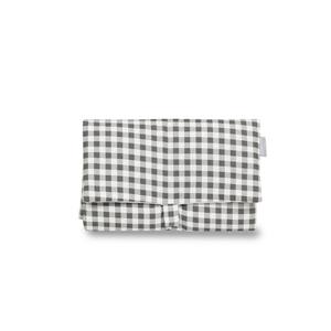 Matelas de voyage modulable - 45x75 cm - MOD. VICHY - Coton à carreaux noir et blanc - Product Image 1