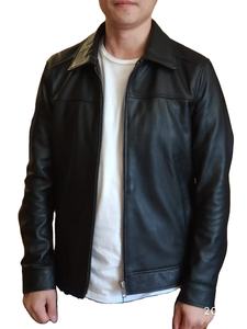Veste d'hiver matelassée réversible imperméable et coupe-vent en cuir synthétique pour homme avec col rabattu et doublure en fausse fourrure, logo frontal - Product Image 4