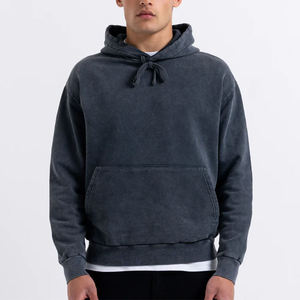 Sweat-shirts à capuche personnalisés pour hommes de haute qualité, imprimés, unis, style vintage, délavés à l'acide, 370 g/m², écologiques, pour l'automne - Product Image 1