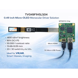 0,49 İnç 1920x1080 MIPI Mikro-OLED Ekran Modülü ve AR/VR ve Sürükleyici Uygulamalar için HD MI Monoküler Çözüm - Product Image 1