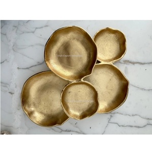 Stylish Gold Colour 9 Cluster Food Serving Bowl Metal Platter For Wedding Tableware Cluster Food Serving Bowls - Product Image 4