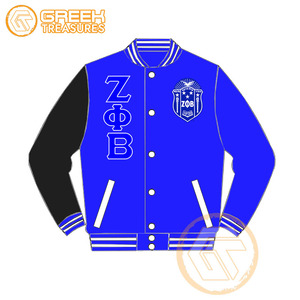 เสื้อแจ็กเก็ตทีมโรงเรียน Zeta phi Beta เสื้อแจ็กเก็ตสโมสรผ้าซาตินปักตราและมีตัวอักษรละเอียดกว่ากำหนดเอง - Product Image 1