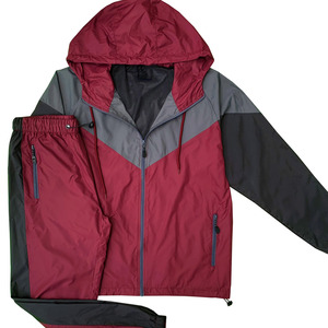 Ensemble de survêtement décontracté unisexe à capuche, veste coupe-vent légère, pantalon, 100% nylon, vêtements de sport, jogging, fitness, 2 en 1 - Product Image 6