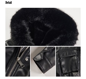 เสื้อแจ็คเก็ตหนังแกะแท้สำหรับผู้หญิง ขายส่ง ระบายอากาศได้ดี แบบทอและเย็บติดกัน  แบบมีซิป  ลายเรียบ  เสื้อโค้ทฤดูหนาว - Product Image 4